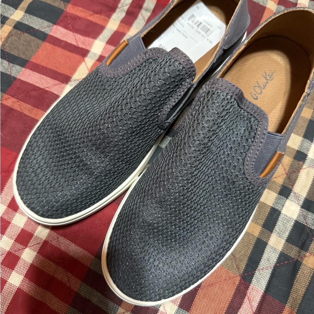 OluKai Gray Loafers Slip-On Shoes